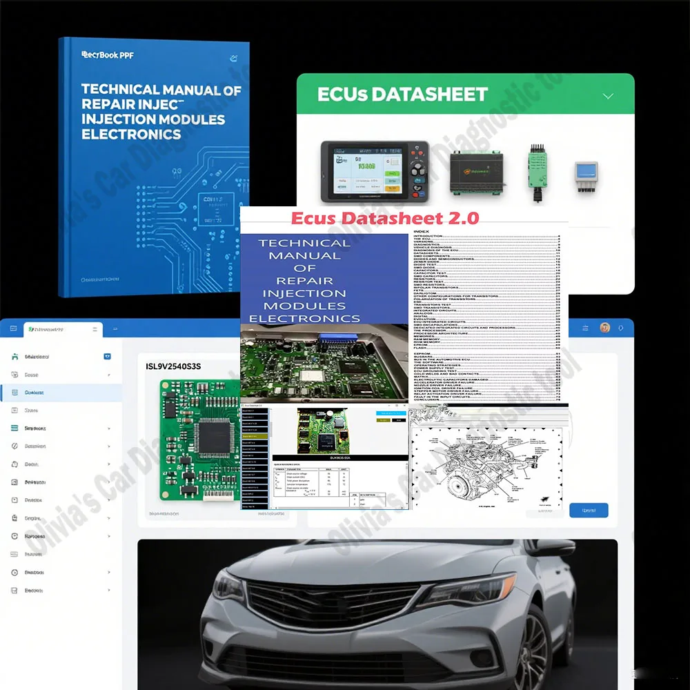 

Ecus Datasheet 2.0 ECU Software obd2 scanner PCB Schematics with Electronic Components of Car ECUs and Additional Information