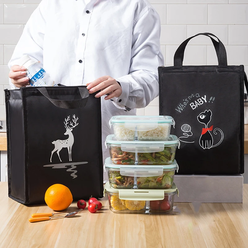 Insulated bag - thickened aluminum foil - enlarged lunch box - lunch box bag - hand-held - meal bag