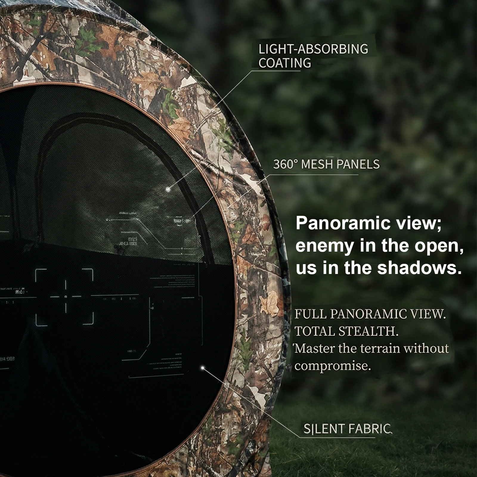 Pop Up Hunting Blind 3D Camo Dome Tent One Way Vision Window for Deer Turkey Hunting Bird Watching