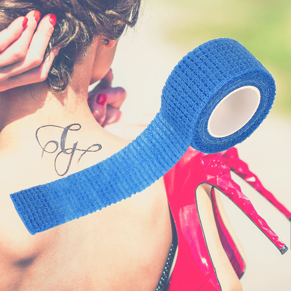 

Одноразовые рулоны повязок для татуировки, нескользящая лента для защиты запястья, водонепроницаемая самоклеящаяся многофункциональная вспомогательная лента
