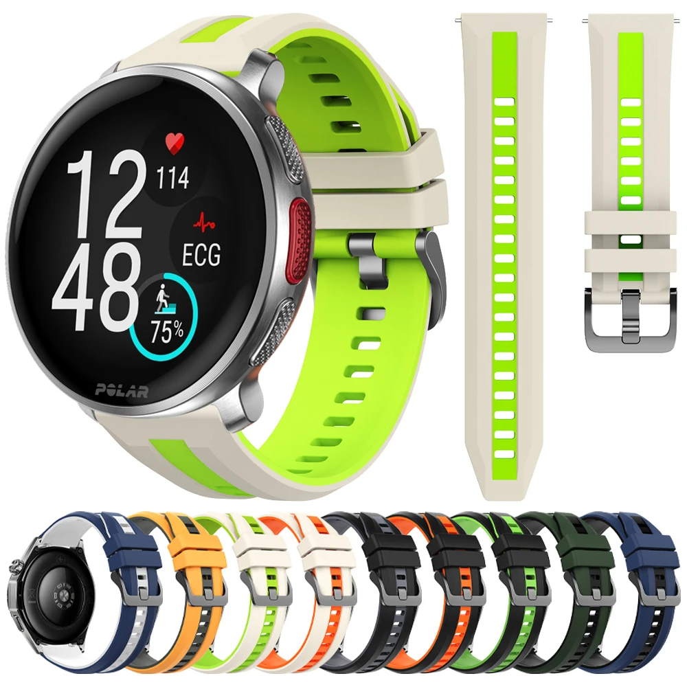 22mm Silicone Watch Strap For Polar Vantage V3/V2 SHIFT/M3 M2/M Sport Wristbands For Polar Grit X Pro Titan Soft Bracelet Correa