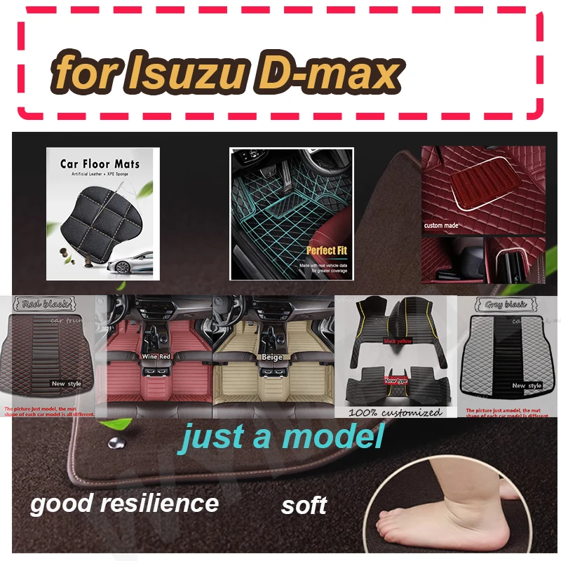 

LUXURY Car Floor Mats For Isuzu D-max Dmax D max 2022 2021 Carpets Foot Pads Car Floor Mats