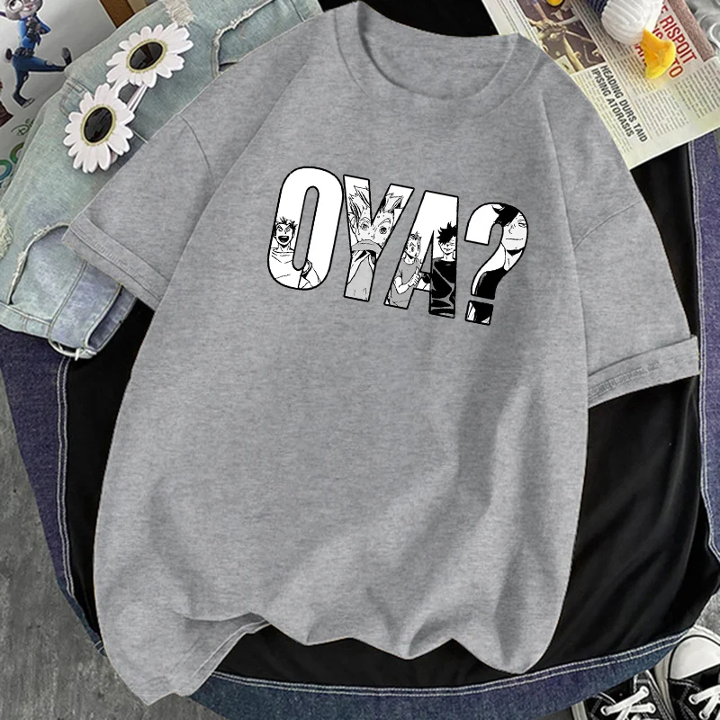 Camisetas transpirables Haikyuu OYA para mujer, Camiseta informal de Hip Hop de manga corta negra, Camiseta Harajuku suave para Hombre 2022