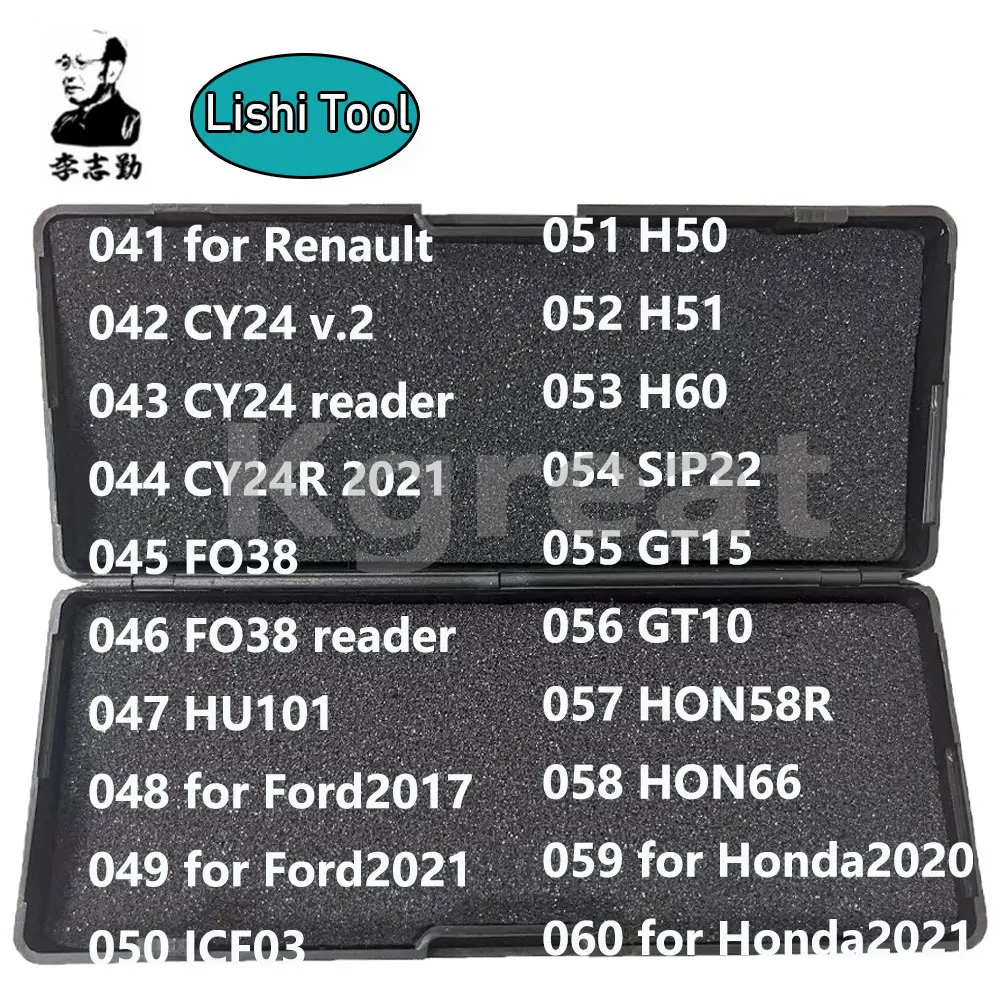 041-060 Lishi 2 in 1 CY24 CY24R CY24 Truck FO38 HU10 ICF03 H50 H51 H60 SIP22 GT15 GT10 HON58R HON66 for Ford2017 Kawasaki2021