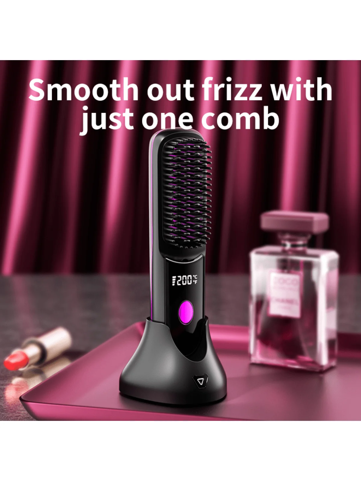 

New straight hair comb negative ion wireless straight hair comb does not hurt power generation comb portable curling iron