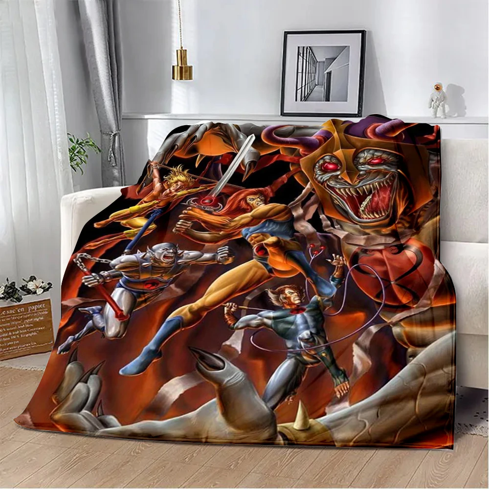 Golden Cartoon Thundercats Printed Blanket Picnic Blankets Warm Blanket Soft and Comfortable Blanket Home Travel Birthday Gift