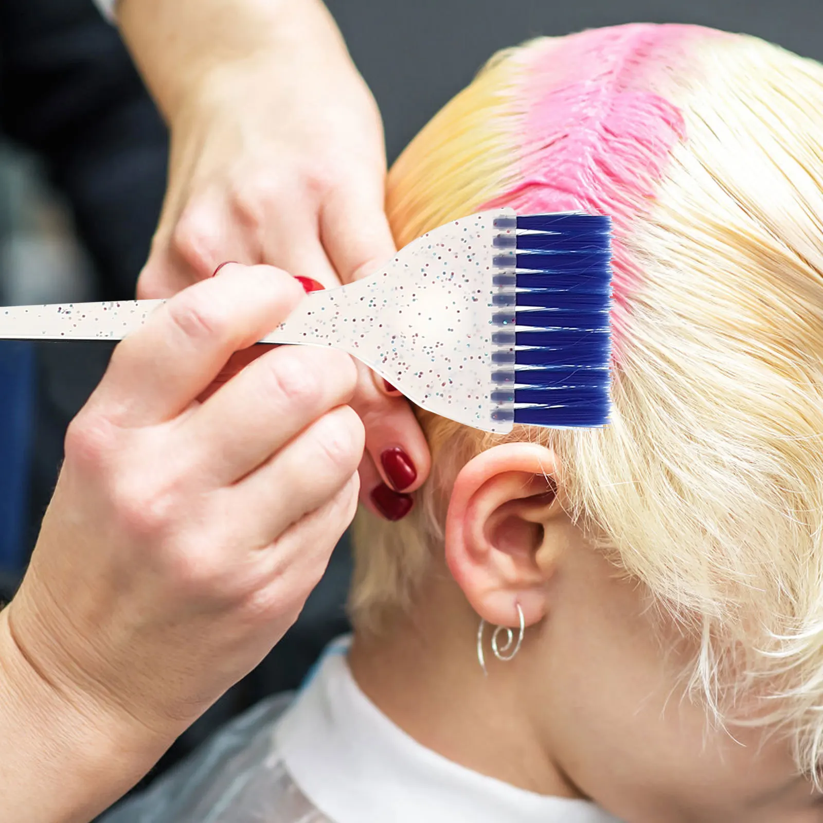 1Set Hair Dyeing Tool Plastic Nylon Material Convenient DIY Special Colors Hair Dye Brush Highlighting Board Oil Dyeing Board