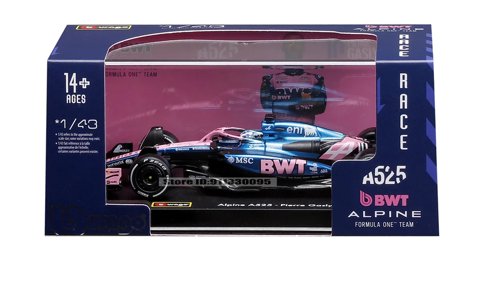 Bburago 1:43 2025 F1 BWT Alpine Formel-1-Team # 10 Pierre Gasly # 43 Franco Colapinto Legierungsauto Druckguss-Modell Spielzeug Sammlerstück – Detail 7