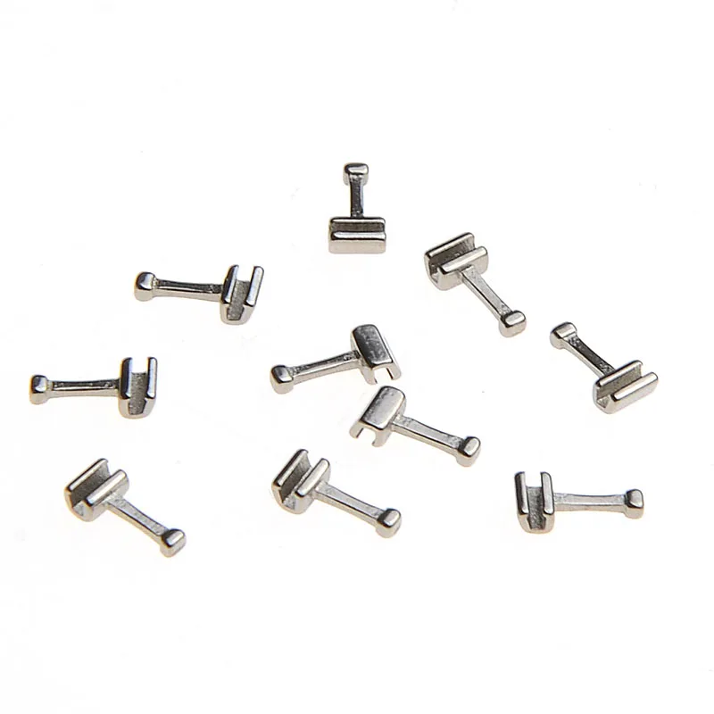 AZDENT 5 Packungen zahnärztliche kieferorthopädische Crimp-Haken, Größe lang, kurzer Anschlag, 10 Stück/Packung, Edelstahl, befestigt am Bogen – Detail 13
