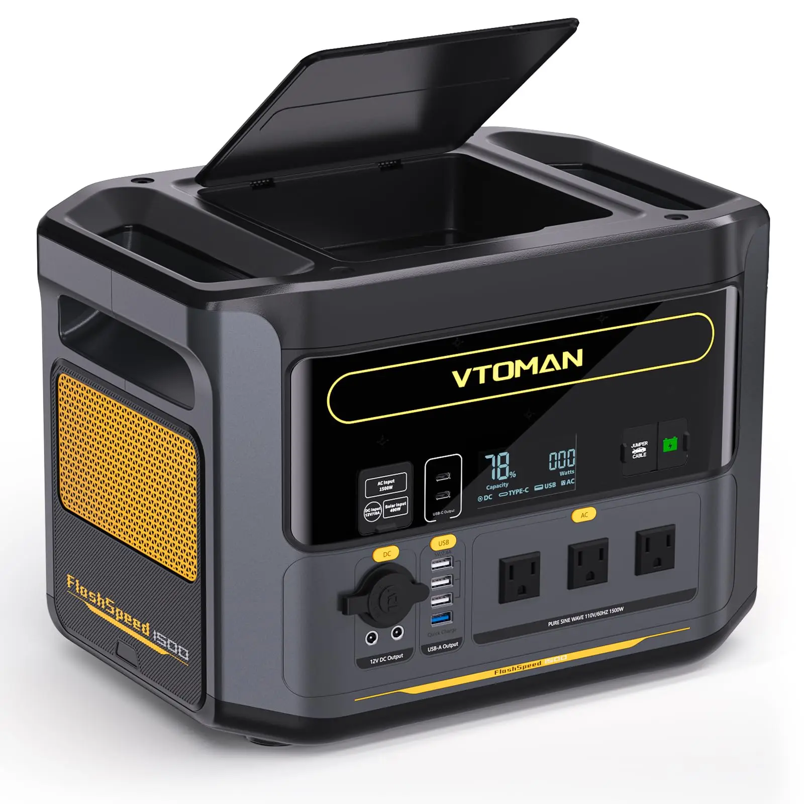 FlashSpeed 1500 Power Station 1548Wh Backup LFP Battery Generator 1500W(3000W Peak) Expandable To 3096Wh Recharge