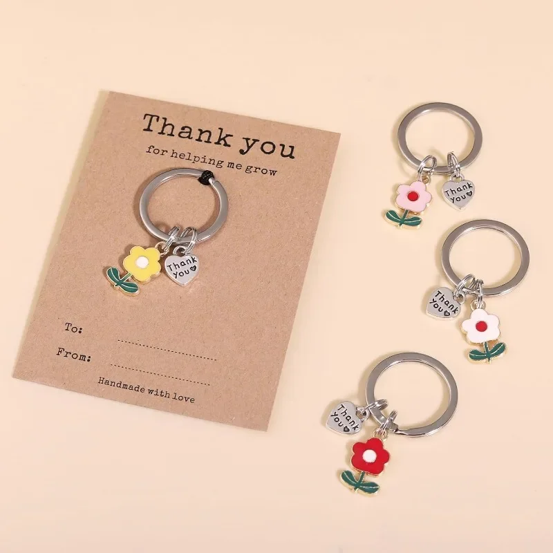 شكرًا لك على مساعدةني على نمو سلسلة مفاتيح مع بطاقة، هدايا سلسلة مفاتيح تقدير المعلم بكميات كبيرة هدية عيد الميلاد في عيد المعلم #3