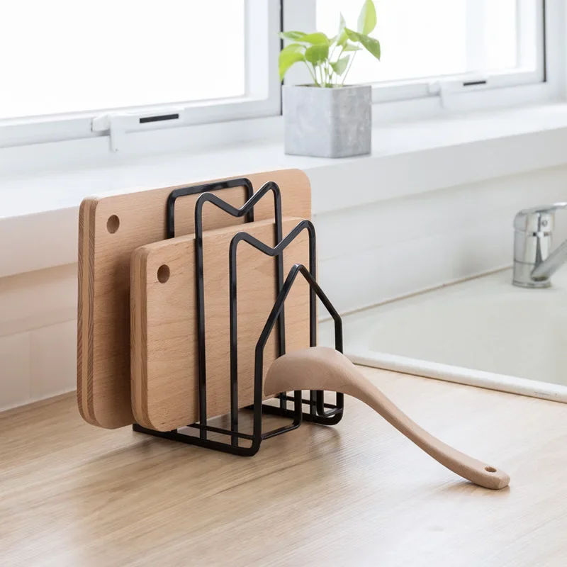 

Rack Shelf Stand Multi Layer Space Saving Rustproof Cutting Board Practical Kitchen Organizer Pot Lid Holder Iron Art Home Rack