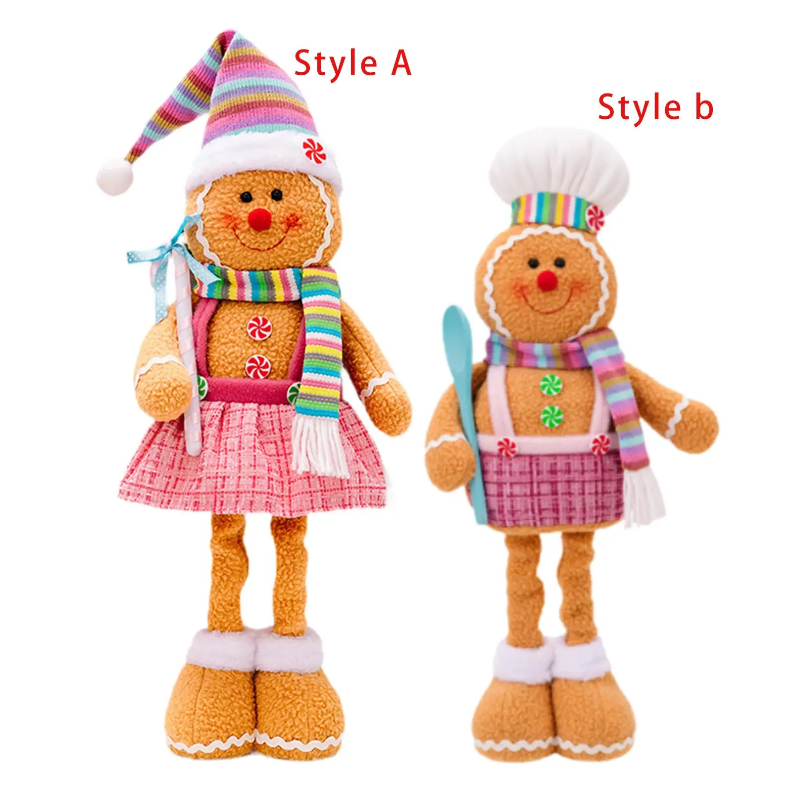 

Christmas Gingerbread Man Doll Figurine Standing Doll for Party Home Decor