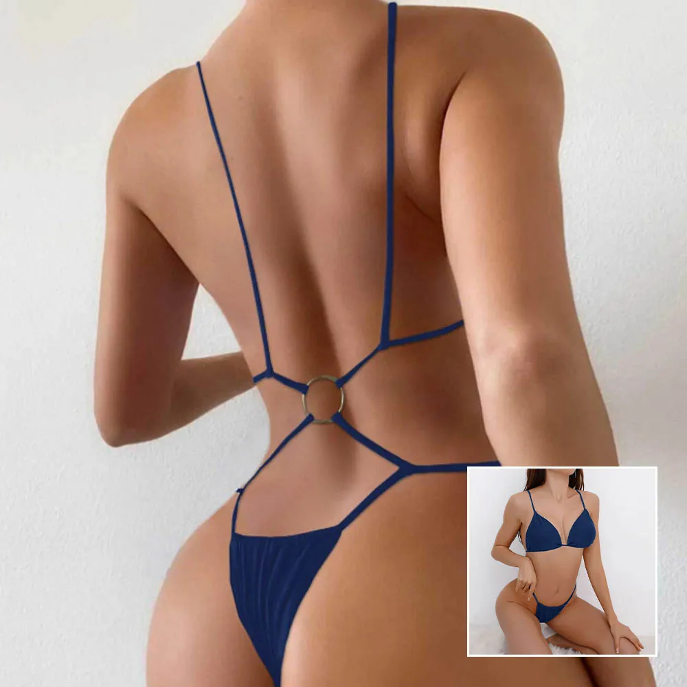 Brand New Fashion Beach Summer Swimwear Swimsuit Solid Color Stretchy Thongs G-string Ladies Siamese Underwear