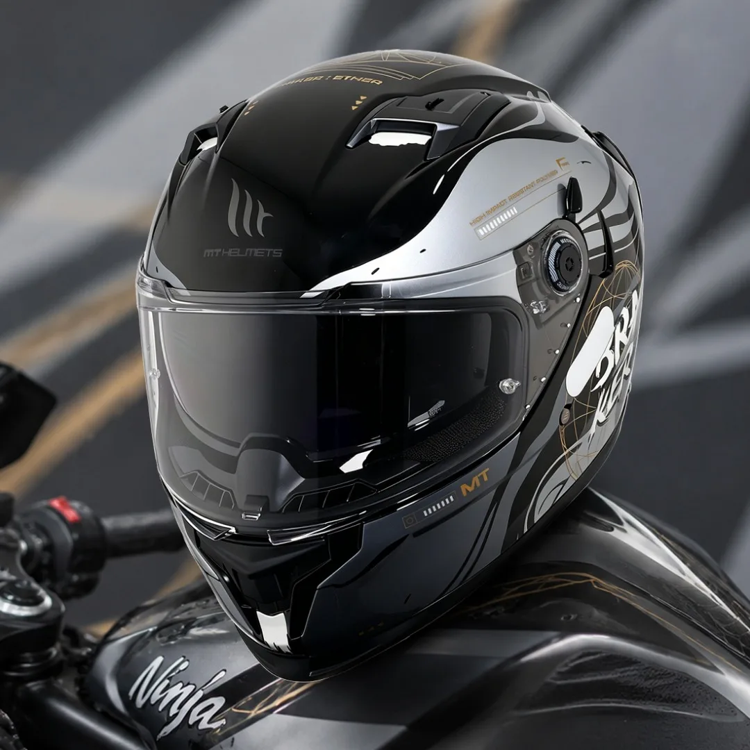 Mt Helmets Sharp 5 Stars Braker Sv Gloss Motorcycle Helmet Full Face Double Visors with Mask Quick Release M-Xxxl New Arrival