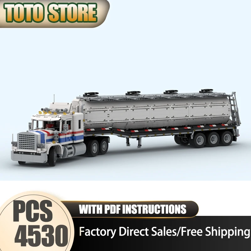 

Городская модель Moc, строительные блоки, 5580, шоссе, буровая установка, танк, полуприцеп, технология, кирпич, сборка «сделай сам», строительные игрушки, подарки