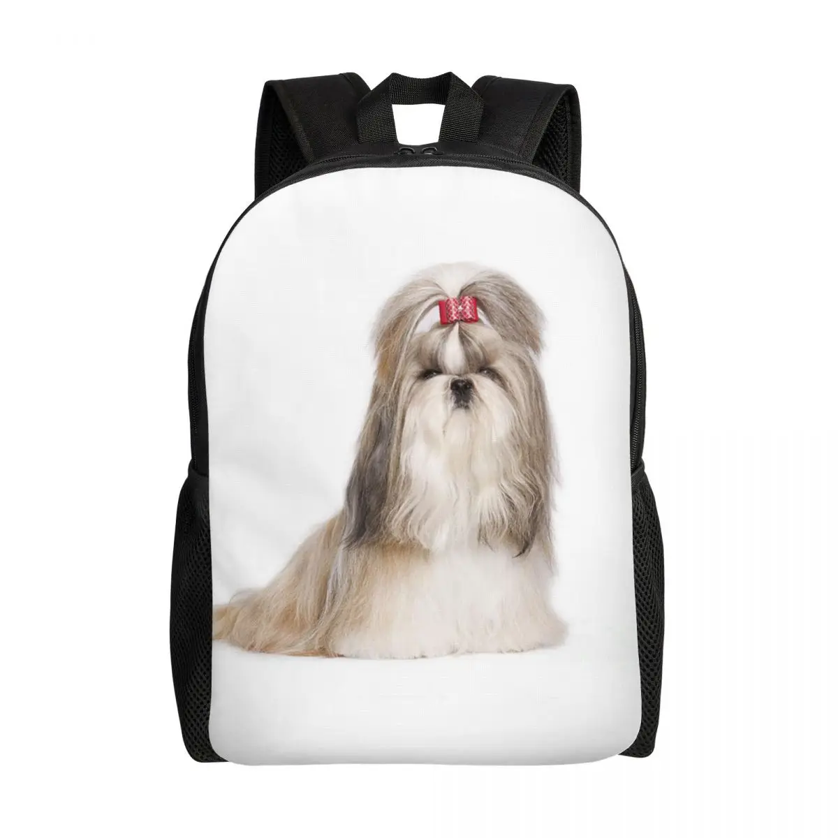 Shih Tzu-mochila con lazo para hombre y mujer, morral impermeable con estampado de animales, perro, Escuela Universitaria