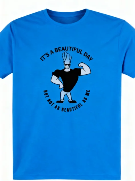 تي شيرت ممتع للرجل الجديد جوني برافو. هذا يوم رائع. أفضل هدية رائعة للرجال. بلوزة مريحة من القطن الخالص بأكمام قصيرة