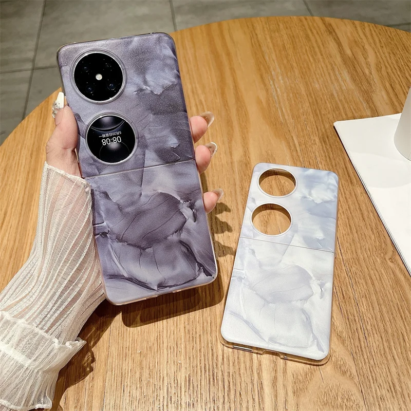 

For Huawei Pocker 2 foldable drop-proof shock-proof and fingerprint-proof marble texture phone case