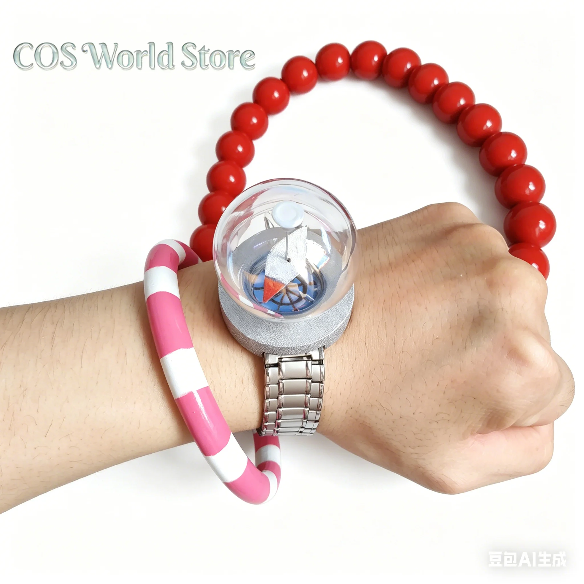 Anime Portgas D. Ace Cosplay Props Necklace Bracelet Log Pose Bag Cosplay Pointer Watch Cosplay Prop