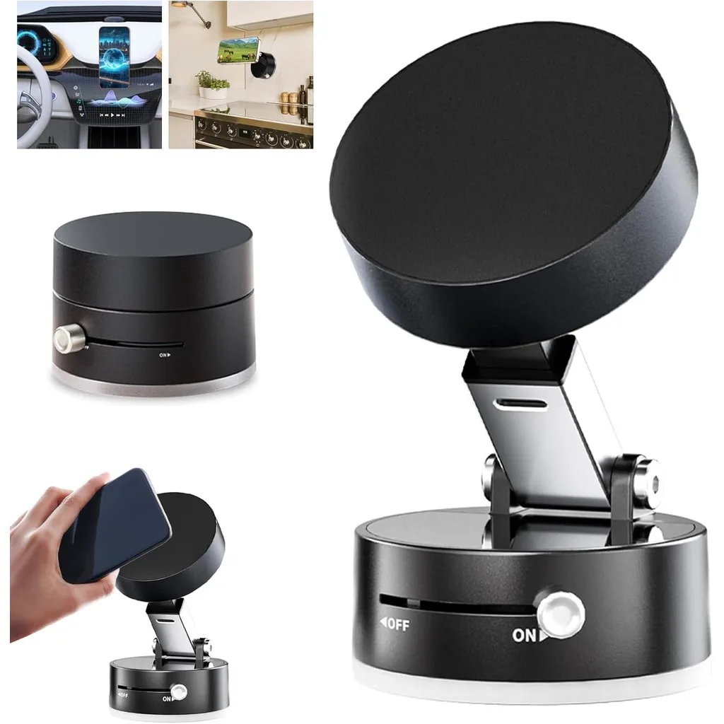 

Vacuum Magnetic Phone Holder Updated Suction Cup Phone Mount Foldable Multi-Scenario Application 360° Adjustable Magnetic