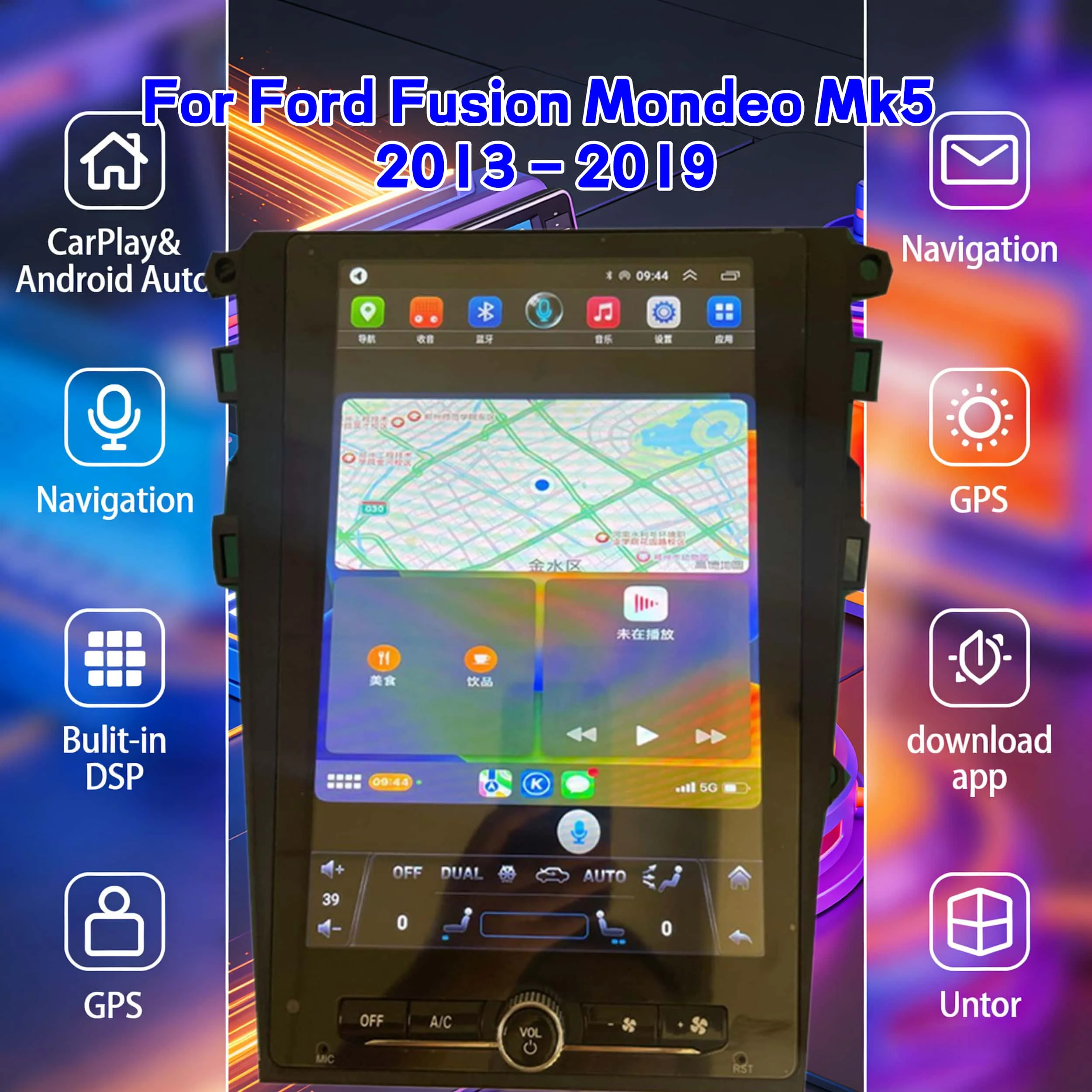 For Ford Fusion Mondeo Mk5 2013 - 2019 12.1'' Android 14 Car Multimedia Radio CarPlay Navigation GPS Navigation Head Unit BT