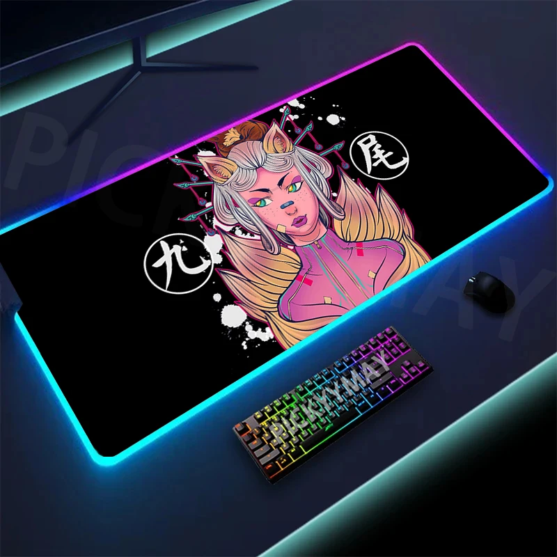 

Divine Beast RGB Mousepad Chinese Myth Large Gaming Mousepads Luminous Mouse Pads LED Mouse Mat Desk Pad Backlit Keyboard Mats