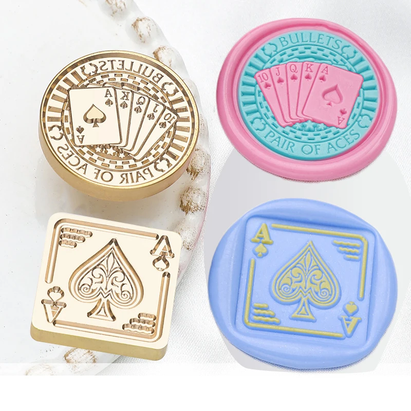 Playing Cards Sealling Wax Stamp Hearts Spades Multi-patter Wax Seal Stamps Handcrafts Diy Seal Scrapbooking & Stamping Decor