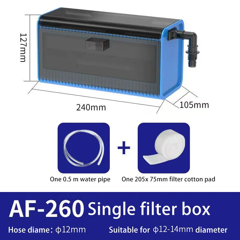 Wandmontage aquariumfilterbox, vrij water, kleine druppelfilterpomp, lade, aquariumaccessoires
