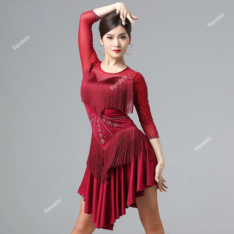 

Latin Dance Skirt Performance Clothing Women Dance Clothes Jazz Tassel Rumba Samba Ballroom Salsa Tango Latin Dress Women