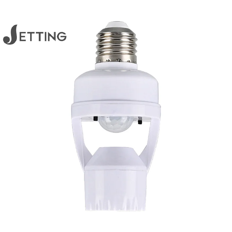 E27 Human Body Sensing Lamp Head Socket LED 100-240V E27 Lamp Base Intelligent Light Bulb Switch