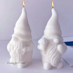 Holding Love babbo natale stampo per candele in Silicone 3D palmare a forma di cuore scultura nana stampi per sapone in resina di gesso regalo di natale