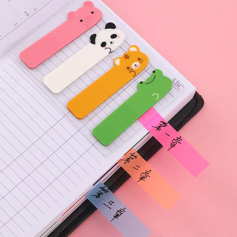 Cute Animal Themed Index Tabs, Transparent Sticky Notes for Notebook & Planner Organization
