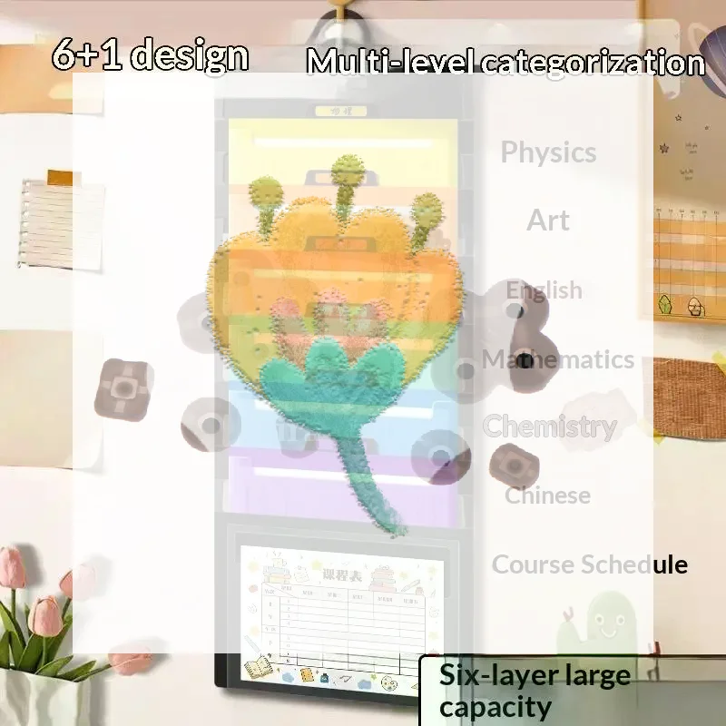 File Organizer Folder Hanging Long Size Bond Paper Wall-Mounted Rainbow Classification Large Capacity Office Folder