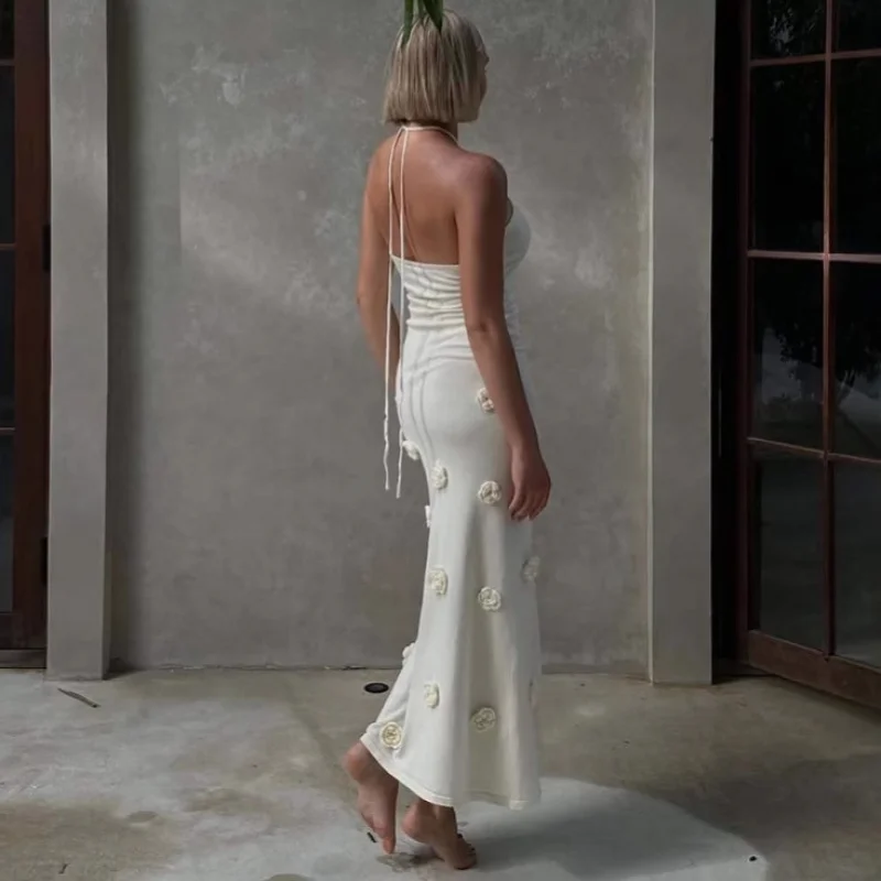 Nova moda de malha bodycon praia férias estilo vestido europeu e americano feminino