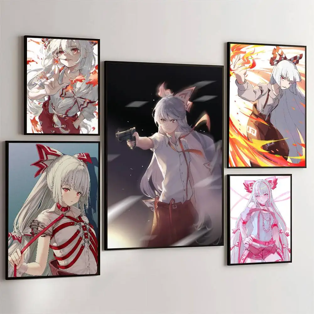 Fujiwara No Mokou Touhou Project Poster High Quality Print Waterproof Wall Art Sticker For Bar Living Room Decor Gift