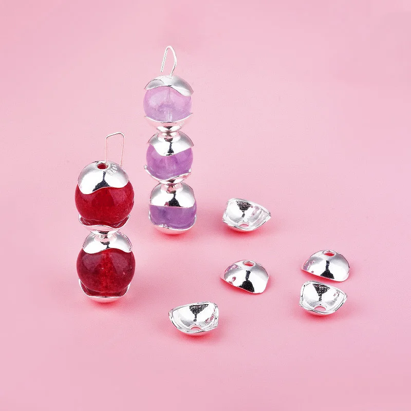 

Бусина-разделитель из стерлингового серебра S925 в форме лепестка цветка для браслетов и ожерелий ручной работы, аксессуар для DIY