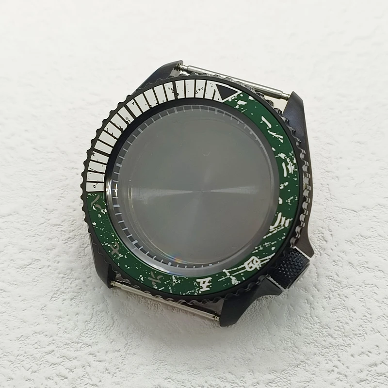 42mm Black NH35 Watch Case Sapphire Crystal Glass Fit NH35 NH36 4R35 4R36 7S26 Movement With Bezel Insert Men Watch Repair Parts