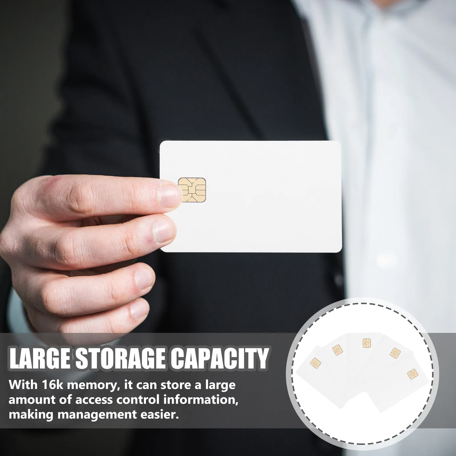 

10Pcs White Smart Ic Card Blank with 16K Chip Memory PVC Contact Card for Access Control Door Lock System Hotel School Office