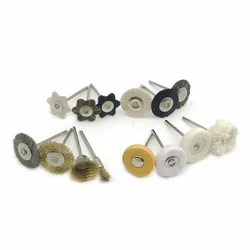 14pcs/set Dental Lab Brush Polishing Wheel Polishers for Rotary Tools 2.35mm Shank Dental HP Polisher Brush