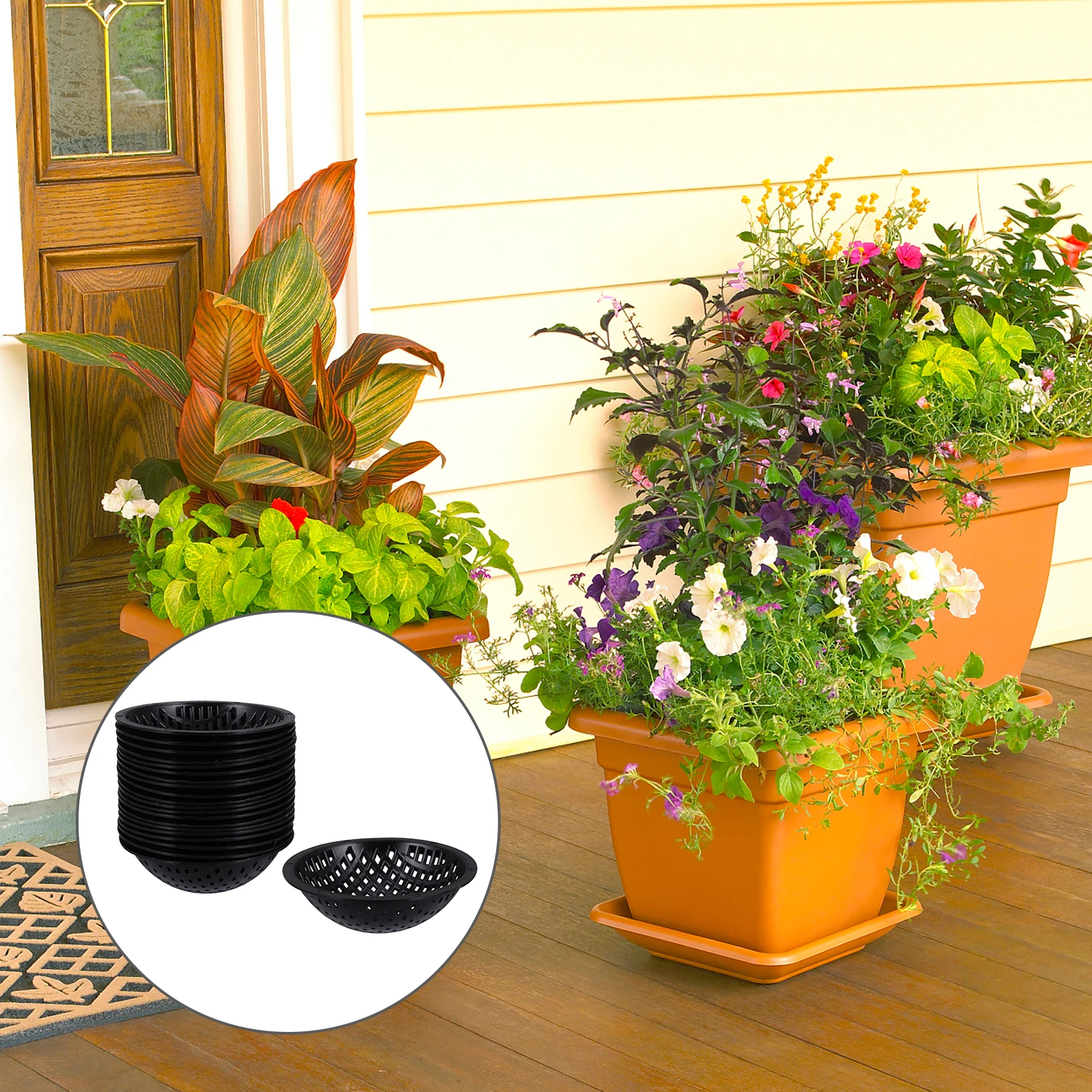 

20 Pcs Flowerpot Bottom Grid Mat Bonsai Breathable Drainage Gasket Plastic Bowl Shape Mesh Pads Plant Pot Hydrophobic