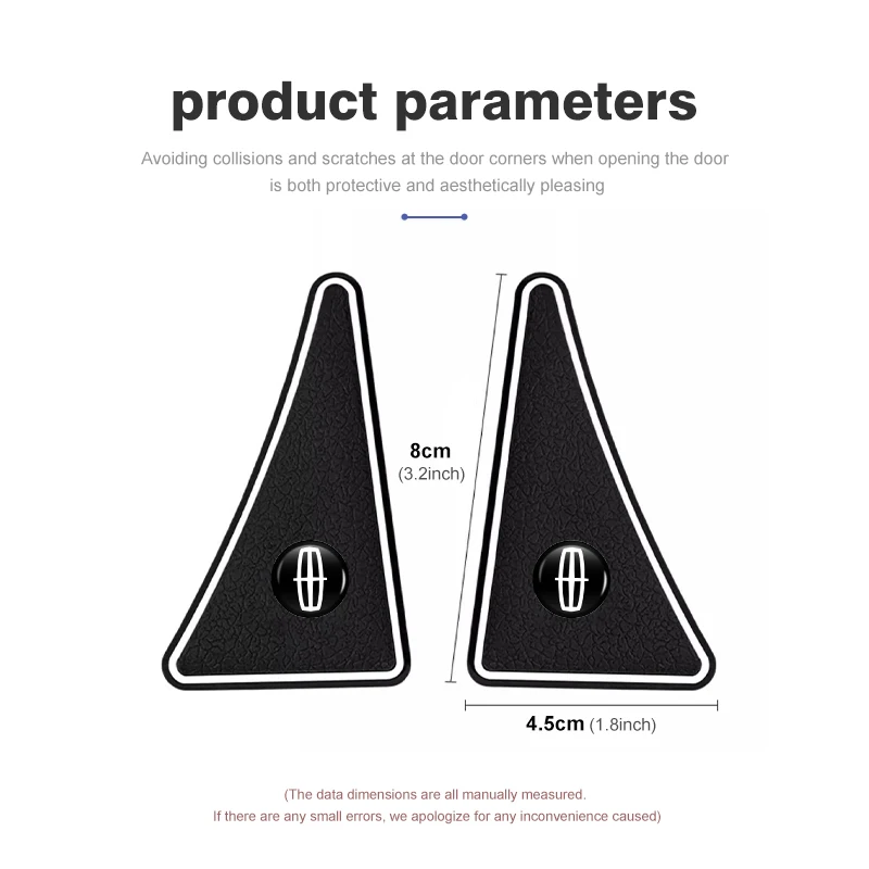 자동차 문짝 코너 커버 충돌 방지 보호대 스티커, 링컨 몬데오 MKC MKZ MKX MKT 에비에이터 네비게이터, 2 개