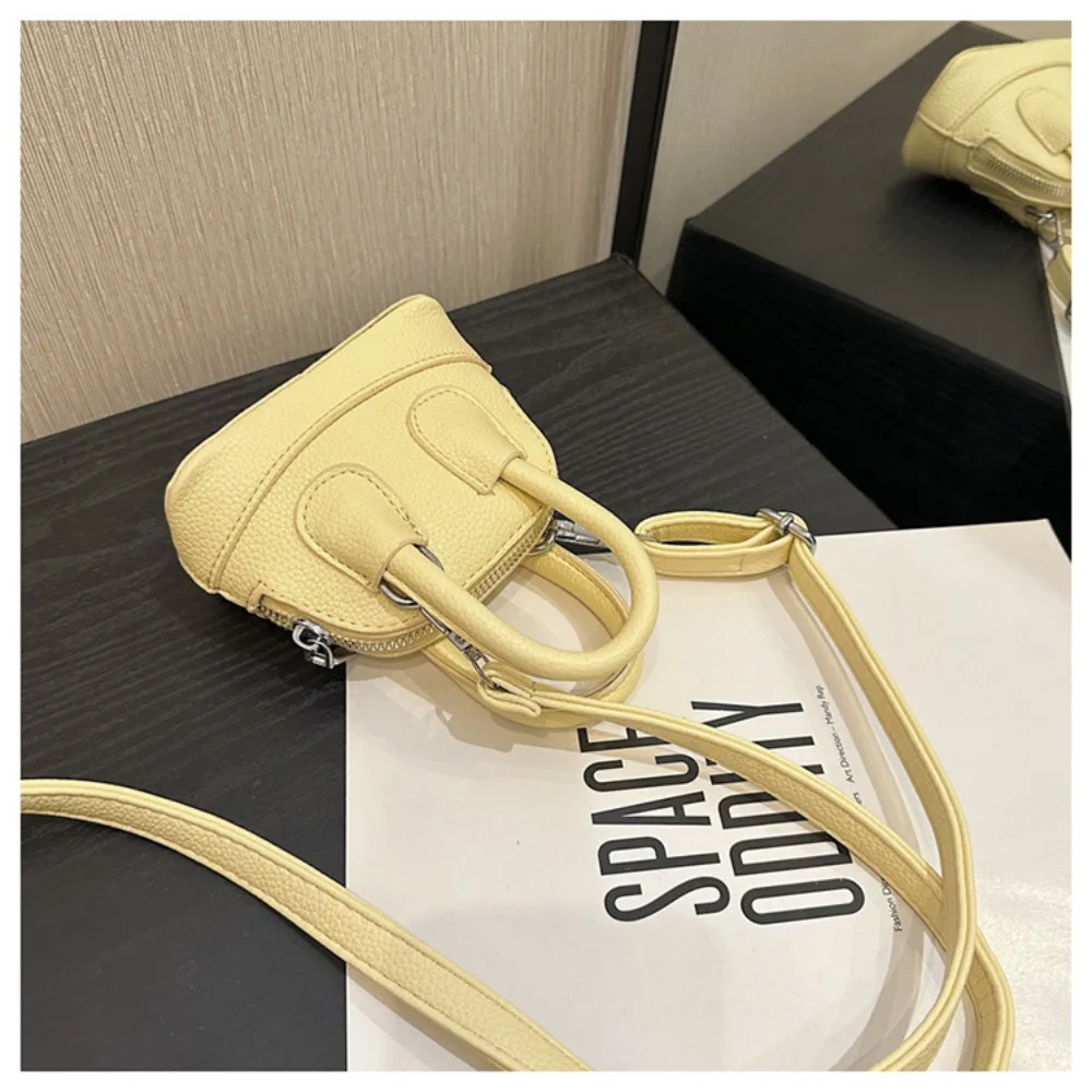 Portable PU Leather Crossbody Bag Mini Zipper Shoulder Bag Solid Color Adjustable Shoulder Straps Lipstick Bag view 4