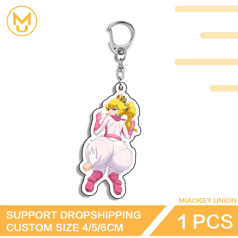 

NSFW Squatting Binding Princess Peach Acrylic Keyring Elf Like Glaring Creative Accessories Amusing Backpack Decor Collection