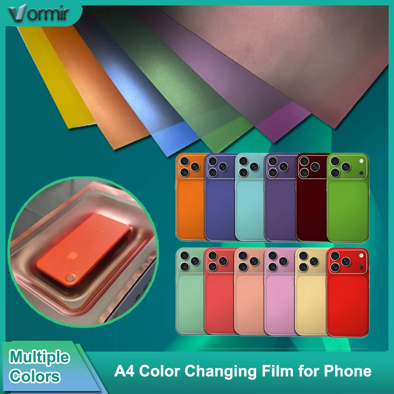 

VORMIR 20pcs A4 Phone Back Glass Color Changing Film Vacuum Wrapping Machine Use Material for iPhone 17 16 15 14 13 12 Pro max