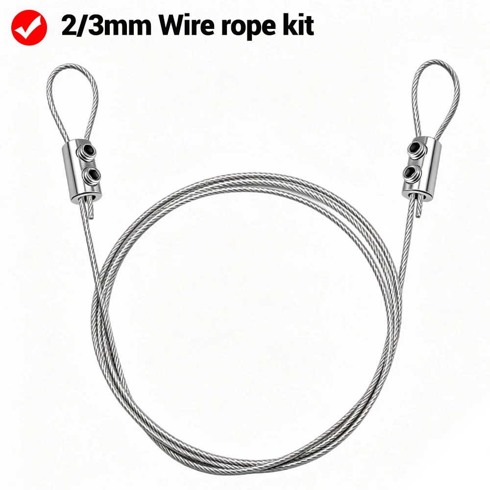 2/3mm Steel Wire Rope Hanging Kit Adjustable Cable Clamp Metal Fixing Clip For Billboard Hanging Lighting Suspension Solution