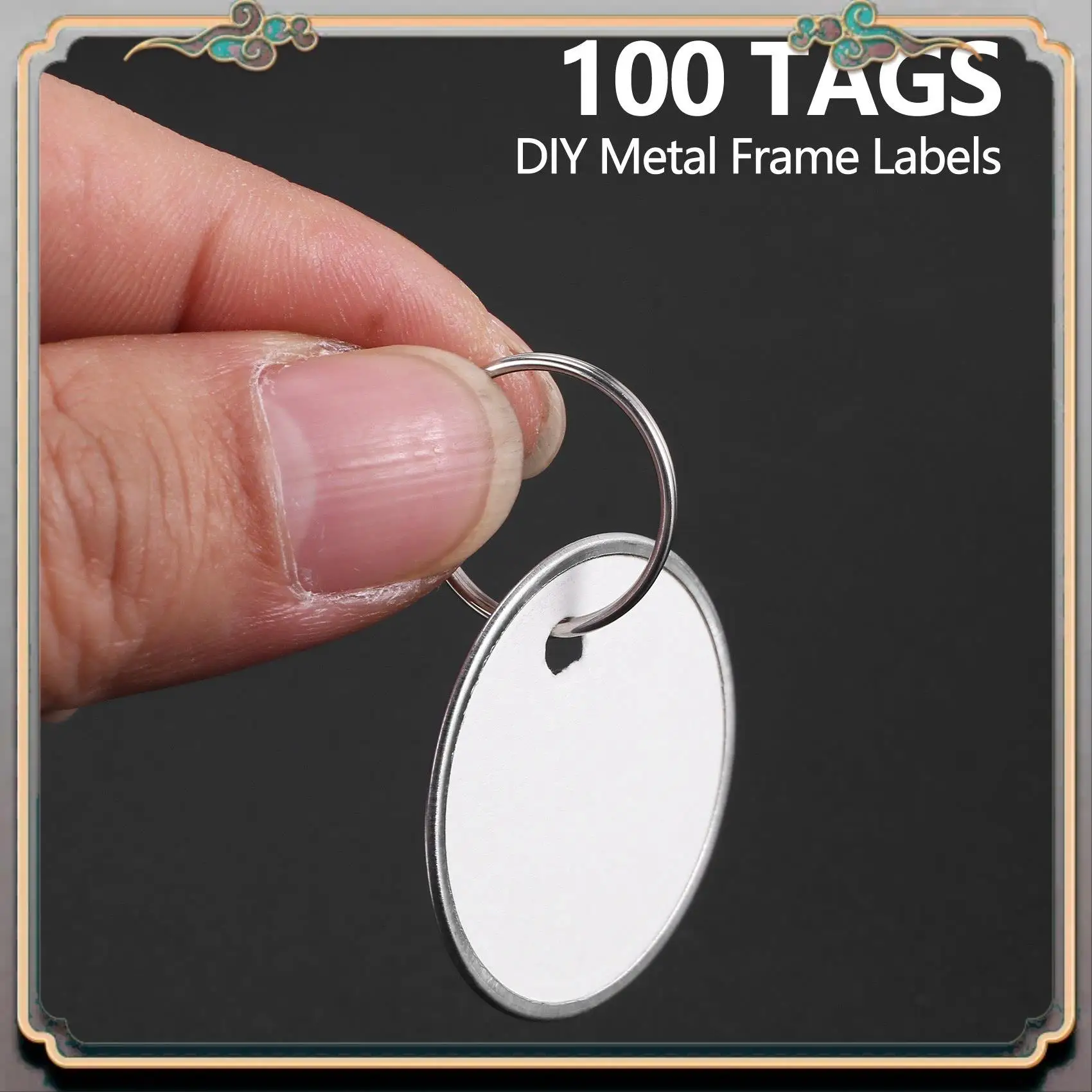 Durable Metal Rim Tags Key Tags Round Paper Tags With Metal Rings White Label For Car Keys And Door Keys (100)