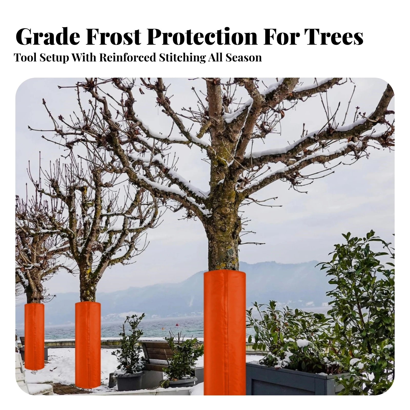 Tree Trunk Frost Cover Heavy Duty Plant Frost Protection Cover Insulating Wrap with Drawstrings Reusable Waterproof