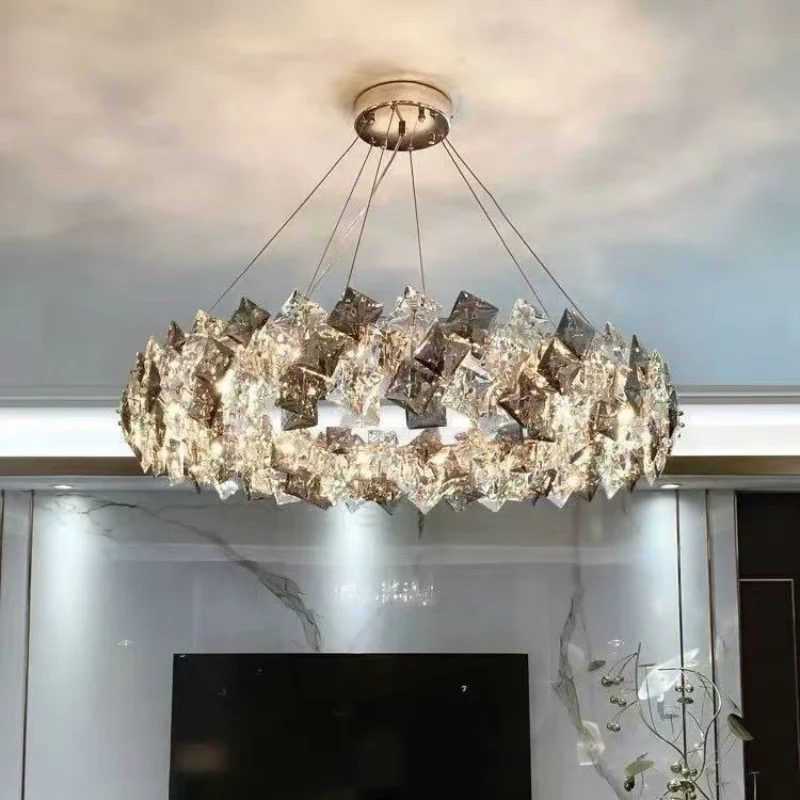 Modern Luxury Crystal Chandelier Simple Design For Living Room Bedroom Dining Room- Spacious Lighting