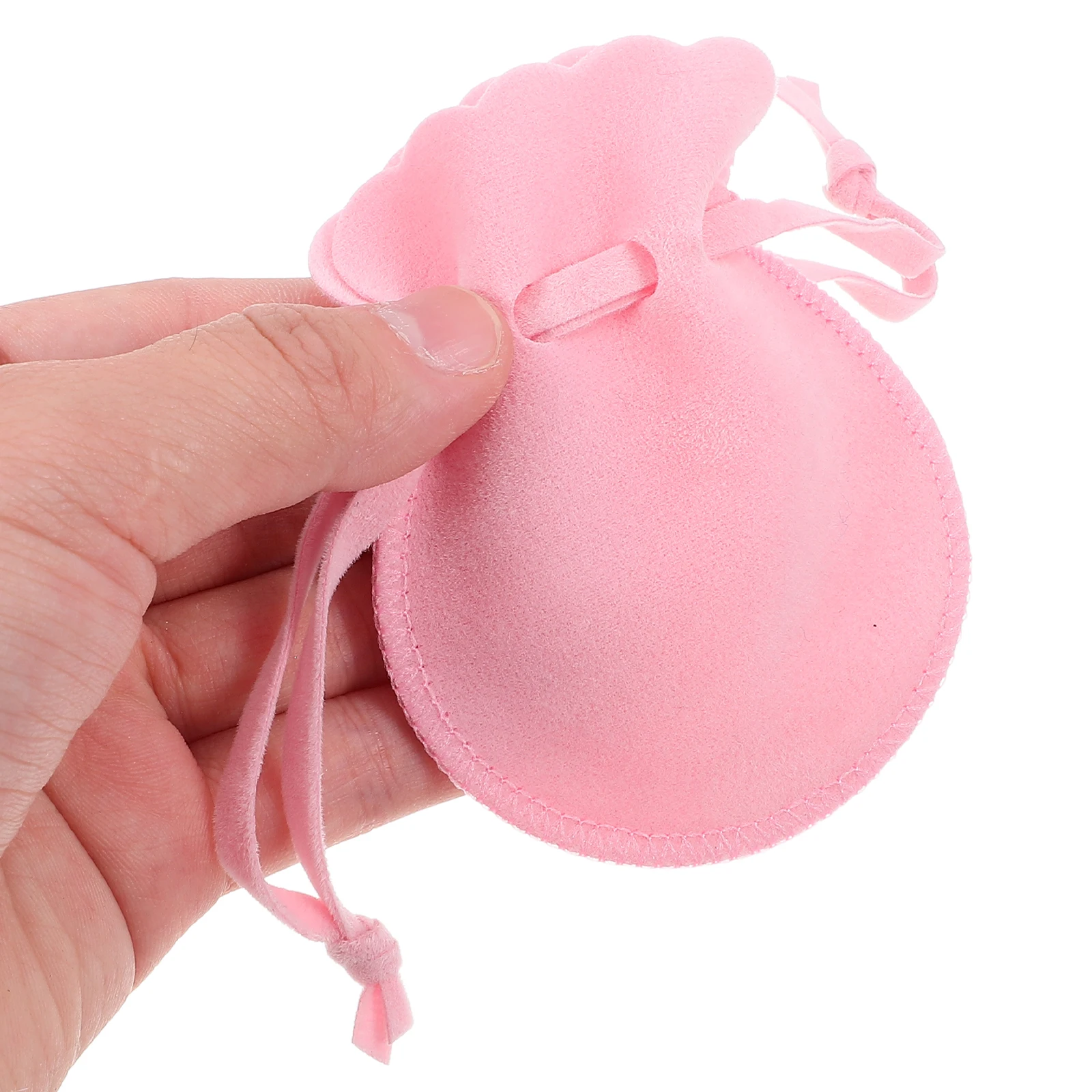 6 Buah Tas Perhiasan Kantong Serut Warna Murni Kecil Tas Penyimpanan Beludru Hadiah Pesta Bridal Shower untuk Anting Cincin